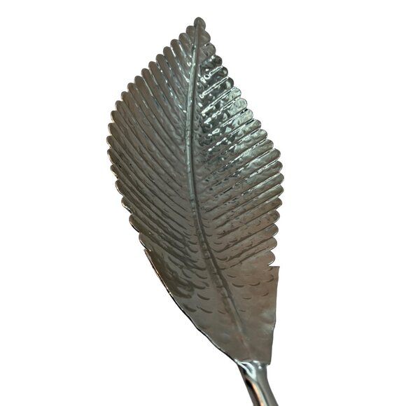Silver Color Leaf Bowl Decor With Feet, Long - Picture 4 of 6
